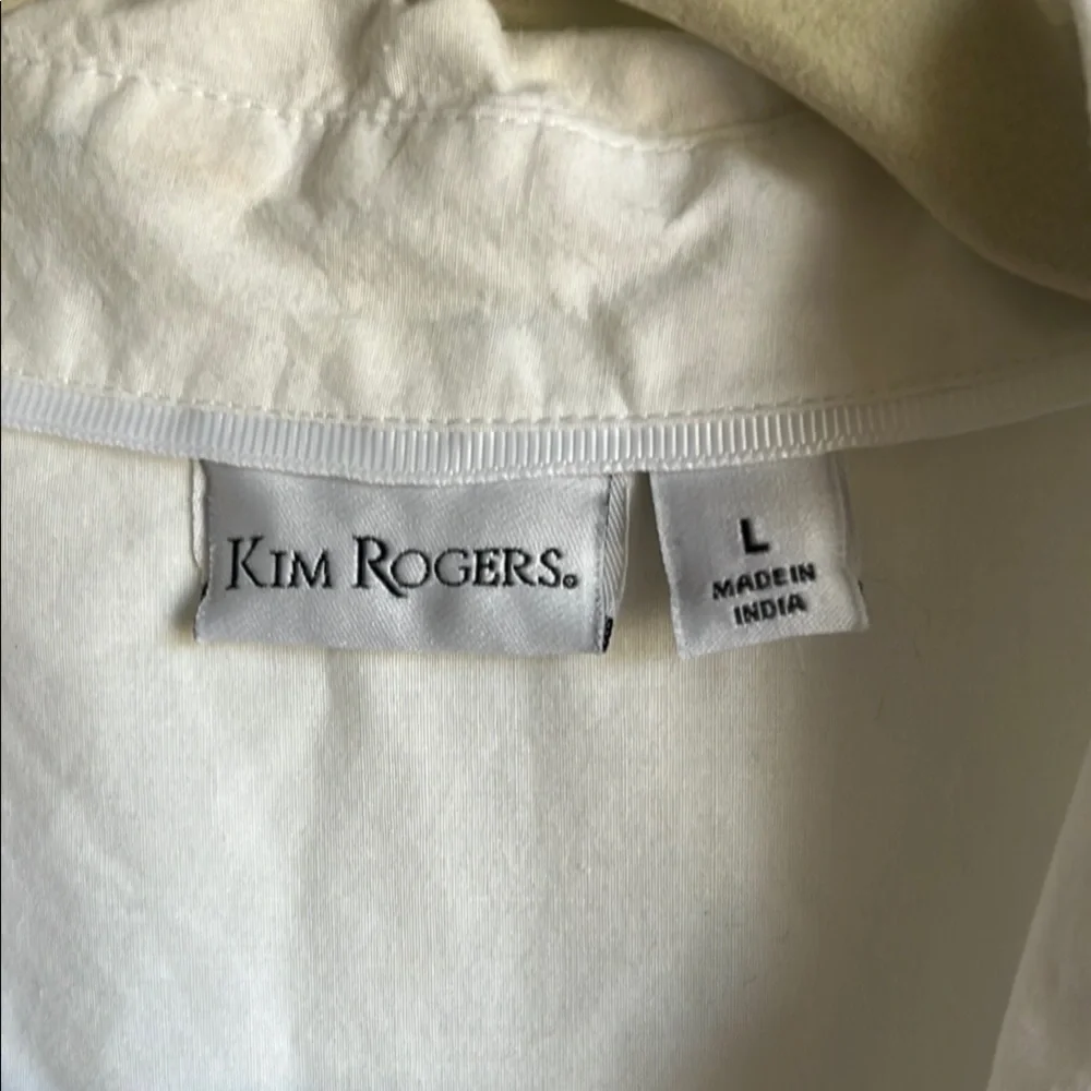Kim Rogers Women’s Button Down Novelty Print Lemon Citrus Cotton  Shirt Sz L